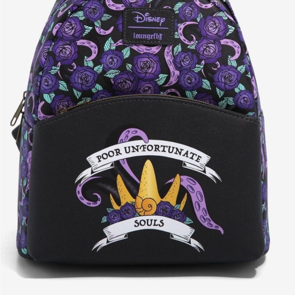 Loungefly Villians Ursula Tentacles Roses backpack Hot Topic - Picture 2 of 9